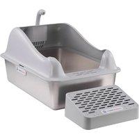 Stainless Steel Cat Litter Box with Filter Board & Scoop