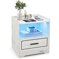 Smart LED Nightstand with USB & Type-C Charging Ports