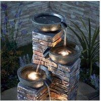 Outdoor Pouring Bowls Water Feature Garden Ornament - Modern Polyresin Patio Decor