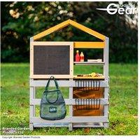 Children's Outdoor Mud Kitchen Playset with Roof - Wooden Garden Activity Station, Chalkboard & Water Dispenser (Ages 3+)