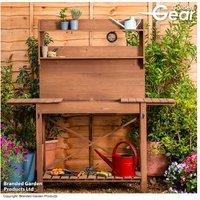 Garden Gear Premium Hardwood Potting Bench with Expandable Storage & Multi-Level Shelving