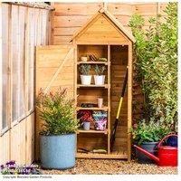Garden Gear Sentry Storage Cabinet - Weatherproof Outdoor Organizer, Natural Wood & Metal, Rustic Patio Accessory