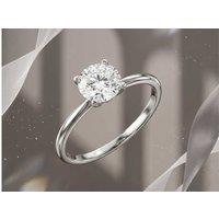 Women's 1.00Ct Round Moissanite Solitaire Diamond Engagement Ring in 925 Sterling Silver