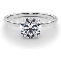 1.00ct Round Moissanite Diamond Engagement Ring in Tulip Style Sterling Silver