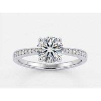 PRICE DROP! 1ct Moissanite Diamond Engagement Ring - Sterling Silver Round Brilliant Cut Statement Ring