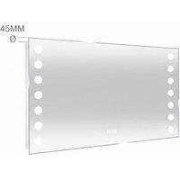 Fog-Free LED Bathroom Mirror with Touch Sensor, Clock & Shaver Socket