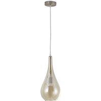 Droplet Glass Pendant Light with Amber Shade