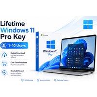 Lifetime Windows 11 Pro Key Licence for 1-10 Users, Secure Activation