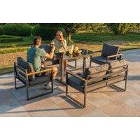 Hamburg 6-Seater Modular Power-Coated Metal Garden Sofa Set with Lifting Table