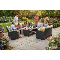 6 Seater Rattan Outdoor Sofa Set with Coffee Table