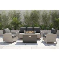 Vancouver 6-Seater Sofa Set with Powerful Fire Pit Table Included