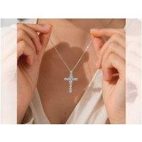 Hypoallergenic 1.20ct Moissanite Diamond Sterling Silver Cross Pendant Necklace for Women