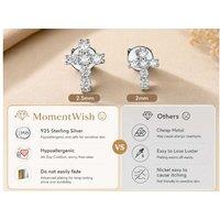 925 Sterling Silver Hypoallergenic Cross Stud Earrings - Moissanite Diamond, Unisex, 2-2.5mm