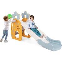 Multifunctional Foldable Kids Slide, Climber & Basketball Set