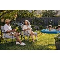 3-Piece Outdoor Bistro Set with Cushioned Chairs and Table