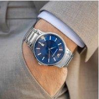 Emporio Armani AR11180 Quartz Men's Watch - Blue Dial, Stainless Steel, Water-Resistant, 43mm Classic Dress Style