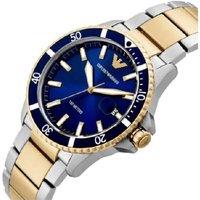 Emporio Armani World Explorer Quartz Men's Watch - 42mm Stainless Steel & Yellow Gold, Water-Resistant Classic