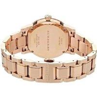 Burberry Ladies Swiss Quartz Watch - Diamond Indexes, Water-Resistant, Rose Gold Stainless Steel, 34mm Luxury Classic