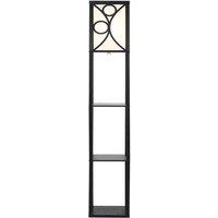 Wooden Floor Lamp with Three Display Shelves and Foot Switch