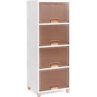 4-Tier Stackable Storage Bins with Magnetic Flip Doors