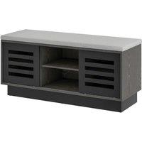 Adjustable Shoe Bench with Sliding Doors