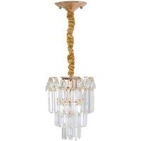 Gold Pendant Light with Crystal Lampshade
