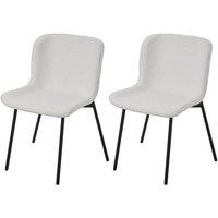 Set of 2 Teddy Fleece Upholstered Dining Chairs