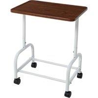 Mobile Side Table with Lower Basket and Locking Castors