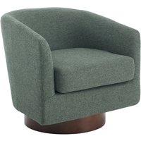 360 Swivel Barrel Accent Armchair with Linen Upholstery