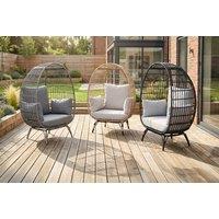 Rattan Egg Chair with Cushions for Indoor or Outdoor Relaxation