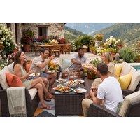 6 Seater Rattan Garden Furniture Set with Coffee Table
