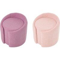 Teddy Fleece Vanity Stool in Purple or Pink