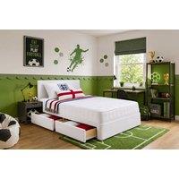 Kids World Cup 2026- Plush Divan Single Bed Set with Memory Sprung Mattress