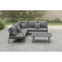 Verano 5 Seat Corner Sofa Set With Coffee Table in Charcoal
