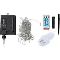 Solar-Powered LED Icicle String Lights with 8 Modes and Remote