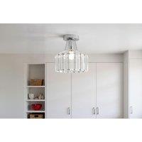 Crystal Ceiling Light with Chrome Frame