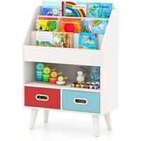3-Tier Kids Wooden Bookshelf & Toy Organizer