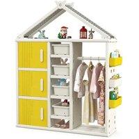 Kids Costume Storage Closet with Adjustable Bins and Cubes
