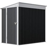 4x6 FT Metal Garden Shed with Pent Roof