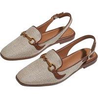 Black Women's Flat Sandals with Metallic Buckle
