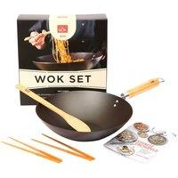 EARLY BIRD! 12" Jeremy Pang's School of Wok Pre-Seasoned Wok Set with Recipe Booklet & Tools