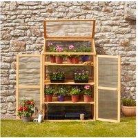 Garden Gear 3 Tier Wooden Cold Frame Storage Greenhouse - Durable Weather Protection, Multi-Level Shelving