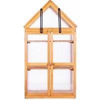 Wooden 3 Shelf Walk-In Greenhouse Storage Unit - Durable Fir Wood, Weather Protection, Multi-Level Shelving