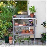 3-Tier Wooden Garden Potting Table with Multi-Level Storage Shelves - Durable Wood, Compact Design, Easy Assembly