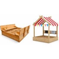 NEO Wooden Sandbox with Folding Bench Lid or Canopy