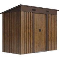4 x 8FT Metal Storage Shed with Sliding Doors