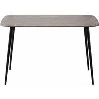Dining Table with MDF Wood-Grain Top and Metal Legs