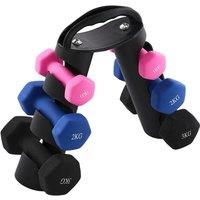 6-Piece Dumbbell Set with Rotating Stand, 1-3KG