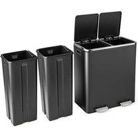 Stainless Steel 60L Double Recycle Pedal Bin