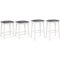 Set of 2 Upholstered Bar Stools - 2 Height Options